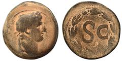 Roman Provincial SYRIA, Seleucis and Pieria. Antioch. Otho, 69. As (bronze, 13.20 g, 28 mm). [IMP M OTHO CAE AVG] Laureate head of Otho to right. Rev. Large S C within laurel wreath. McAlee 321; RPC I