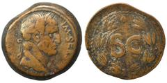 Roman Provincial SYRIA, Seleucis and Pieria. Antioch. Galba, 68-69. Ae (bronze, 15.68 g, 29 mm). IM·SER·S[VL·GALBA·CA]E Laureate head of Galba to right. Rev. Large S C within laurel wreath. RPC I 4314