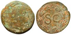 Roman Provincial SYRIA, Seleucis and Pieria. Antioch. Galba, 68-69. Ae (bronze, 12.50 g, 28 mm). [IM·SER·SVL·GALBA·CAE] Laureate head of Galba to right. Rev. Large S C within laurel wreath. RPC I 4314