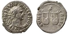 Roman Imperial Trajan, 98-117. Drachm (silver, 2.30 g, 19 mm), LYCIA. Koinon. AVT KAIC NEΡ TΡAIANOC CEB ΓEΡM Laureate head right. Rev. ΔHMEX YΠAT B Owl standing right, one leg on each of two lyres. RP