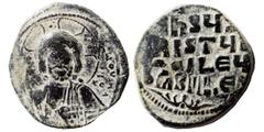 Byzantine Anonymous, time of Basil II and Constantine VIII, 1020-1028. Follis (bronze, 13.10 g, 31 mm), Constantinople. +EMMA-NOVHΛ bust of Christ facing, wearing nimbus cruciger with voided box in ea