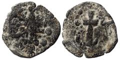 Byzantine Uncertain Byzantine follis, c. 11-12 century. Follis (bronze, 2.59 g, 23 mm). Patriarchal cross (?). Rev. Cross. Fine.