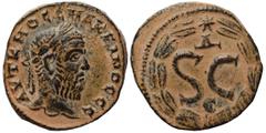 Roman Provincial SYRIA, Seleucis and Pieria. Antioch. Macrinus, 217-218. Ae (bronze, 5.41 g, 19 mm). AYT K M O CЄ MAKPINOC CЄ Laureate, draped and cuirassed bust of Macrinus to right. Rev. S C within 