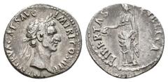 Imperial NERVA, 96-98 AD. AR, Denarius. Rome. Obv: IMP NERVA CAES AVG P M TR P COS II PP. Laureate head of Nerva, right. Rev: LIBERTAS PVBLICA. Libertas standing left, holding pileus and scepter. RIC 