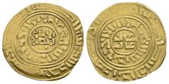 Medieval & World Crusaders, Kingdom of Jerusalem, c 1180s - 1250, gold Bezant, 3rd phase, in imitation of the Fatimid Dinar of al-Amir Abu 'Ali al-Mansur, double marginal legend with two-line central 