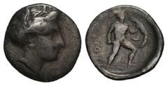 GREEK LOKRIS. Lokri Opuntii. Hemidrachm or Triobol (Circa 360-350 BC). . Condition: Fine. Weight: 2.40 g. Diameter: 15.7 mm.