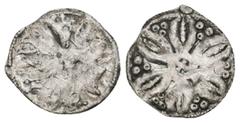 MEDIEVAL&ISLAMIC AUSTRIA. Formbach-Pütten (County). Ekbert II-Ekbert III. Early 12th century-1158. AR Pfennig. Neunkirchen mint. Obv: Figure standing facing with eyes to heaven, holding sword and shie