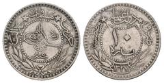Ottomans OTTOMAN. Mehmed V, AH 1327-1336 / 1909-1918 AD. Qustantiniya mint. Dated AH 1327. AR 10 Para. 2.64g 18.7m