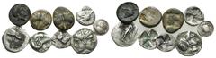Lots 9 GREEK SILVER/BRONZE/BILLON COIN LOT See picture.No return.