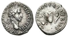 Roman Imperial NERVA, 96-98 AD. AR, Denarius. Rome. Obv: IMP NERVA CAES AVG P M TR POT II. Laureate head of Nerva, right. Rev: COS III PATER PATRIAE. Priestly implements: simpulum, sprinkler, ewer and