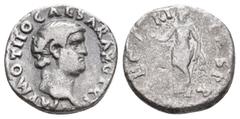 Roman Imperial OTHO, 69 AD. AR, Denarius. Rome. Obv: IMP OTHO CAESAR AVG TR P. Bare head of Otho, right. Rev: SECVRITAS P R. Securitas standing facing, head left, holding wreath and sceptre. RIC 12. C