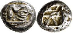 GRIECHISCHE MÜNZEN Lykien Phaselis Stater 500/440 v. Chr. Prora in Form einer Eberprotome nach links / Längliches Incusum mit 3 Registern, im unteren A. Heipp-Tamer vgl. 31-40; Asyut Hoard -. 11.01 g.