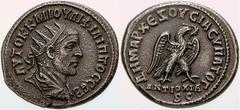 RöMISCHE PROVINZIALPRäGUNGEN Philippus I. Arabs No: 1320 Schätzpreis/Estimation DM 250.- Philippus I. Arabs, 244 - 249. Tetradrachme 248, Antiochia. Büste mit Strahlenkrone / Adler mit Kranz. Prieur 3