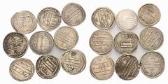 An Old Collection of Early Islamic Silver Coins in Lotd Abbasid, period of the caliph Hârûn ar-Rashîd, 170-193 H, dirham 18 pieces including many different mints and a particularly interesting North A
