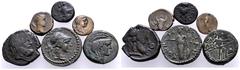 ANTIKE LOTS Griechische Münzen Seltene Bronzemünzen aus Athen (5) sowie aus Hephaistia auf der Insel Lemnos. 6 Stück Schön - sehr schön