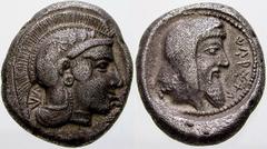 GRIECHISCHE MÜNZEN Lykien No.: 186 Schätzpreis-Estimation: EUR 2500.- Dynast Kherei. Stater 440/410 v. Chr., Pinara. Ähnlich wie vorher, jedoch von anderem Stil und mit Legende QIdJPI. Vismara - (vgl.