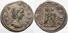 RÖMISCHE MÜNZEN (ROMAN COINS) -Kaiserliche Prägungen -Kaiserliche Prägungen 893. Elagabalus für Julia Paula.. Denar 219, auf die Hochzeit des Kaiserpaares. Büste / Dextrarum iunctio zwischen Kaiser un