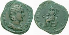 RÖMISCHE MÜNZEN (ROMAN COINS) -Kaiserliche Prägungen -Kaiserliche Prägungen 955. Philippus I. Arabs für Otacilia Severa.. Sesterz 245/247. Büste / Concordia mit Patera und Doppelfüllhorn auf Thron. RI