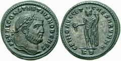 RÖMISCHE MÜNZEN (ROMAN COINS) -Kaiserliche Prägungen -Kaiserliche Prägungen 1074. Maximianus I. Herculius für Constantius I. Chlorus.. Follis 297/299, Cyzicus. Büste / Genius mit Patera und Füllhorn. 
