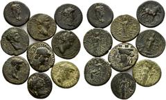 Römische Provinzialprägungen Aiolis Kyme. Nero. Bronze 63/68. IONIEN. Smyrna. Augustus und Livia. Bronze im Namen des Beamten Leotiskos. Nero. Bronze im Namen des Magistrats Aulus Gessius Philopatris 