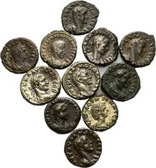 Römische Provinzialprägungen Ägypten Alexandria. Macrianus in Syrien Bronze-Tetradrachme Jahr 1 (= 260/261); Claudius Gothicus. Billon-Tetradrachmen Jahr 2 (= 269/270) (3); Bronze-Tetradrachme Jahr 2 