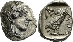 Attika Athen Tetradrachme 448/415 v. Chr. Kopf der Athena / Eule. Svoronos, 12, 16 Starr Tf. XXII, 6 17.17 g.; Vorzüglich