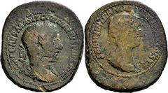 Kaiserliche Prägungen Gordianus III. und Tranquillina. Medaillon? 241. Büste des Gordianus / Büste der Sabinia Tranquillina. RIC S. 52 Anm. (dies Exemplar) C. - Gnecchi - Pink, The bronze medaillons o