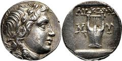 Lykien Lykische Liga Drachme nach 168 v. Chr., Myra. Kopf des Apollon / Lyra in Quadratum incusum. Troxell, Lycian League 28 Müseler - 2.96 g.; Feine Tönung Seltene Münzstätte Sehr schön