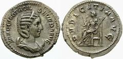 RÖMISCHE MÜNZEN (ROMAN COINS) -Kaiserliche Prägungen -Kaiserliche Prägungen 1052. Philippus I. Arabs für Otacilia Severa.. Antoninian 245. Büste / Pudicitia mit Zepter auf Thron. RIC 123c; C. 53. 4.13