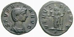 RÖMISCHE MÜNZEN (ROMAN COINS) -Kaiserliche Prägungen -Kaiserliche Prägungen 875. Aurelianus für Severina.. Denar. Büste / Venus mit Cupido-Statuette und Zepter. RIC 6; C. 14. 2.24 g. Vorzüglich/Sehr s