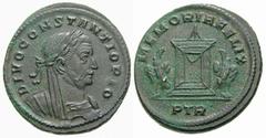 RÖMISCHE MÜNZEN (ROMAN COINS) -Kaiserliche Prägungen -Kaiserliche Prägungen 937. Constantinus I. für Divus Constantius I. Chlorus.. Follis 307/308, Trier, auf seine Konsekration. Verschleierte Büste /