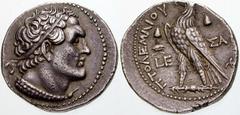 GRIECHISCHE MÜNZEN (GREEK COINS) -Reich der Ptolemaier -Reich der Ptolemaier 281. Ptolemaios V. Epiphanes, 204-180 v. Chr.. Tetradrachme 200/199 v. Chr., Salamis auf Zypern. Kopf mit Diadem / Adler au