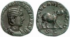 RÖMISCHE MÜNZEN (ROMAN COINS) -Kaiserliche Prägungen -Kaiserliche Prägungen 759. Philippus I. Arabs für Otacilia Severa.. Sesterz 248, auf die Festspiele zur Jahrhundertwende. Büste / Nilpferd. RIC 20