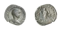 RÖMISCHE MÜNZEN (ROMAN COINS) ->Kaiserliche Prägungen ->Kaiserliche Prägungen 844. Traianus Decius für Hostilianus.. Sesterz 251. Büste / Hostilianus mit Standarte und Speer. RIC 216a; C. 35. 12.84 g.