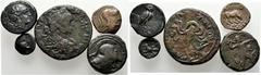 LOTS Griechische Münzen Bronzen von Neonteichos, Athen, einem persischen Satrapen, sowie ein Triassarion von Anazarbos mit Elagabal / Triptolemos. Dazu Beischlag einer nordgriechischen Kleinbronze. 5 