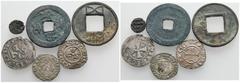 LOTS Ausland Frankreich Bistum Beauvais, Henri de France, Denier (1149-1169). ITALIEN. Ancona, Denaro 13. Jh. UNGARN. Denar 1546. INDIEN. Dirhem. CHINA. 2 Cash-Münzen. 6 Stück Sehr schön