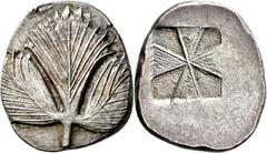 GRIECHISCHE MÜNZEN Sizilien Selinous Didrachme 540/515 v. Chr. Eppichblatt nach oben. Rev. Quadratum incusum, in 8 leicht granulierte Felder aufgeteilt. Arnold-Biucchi in FS Westermark (1992) p. 13-19