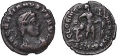 Ancient Coins Rome Roman Empire 367 - 375 AE Nummus - Gratianus (GLORIA ROMANORVM) Bronze Siscia Mint 1.38g VF RIC IX 14c OCRE ric.9.sis.14C