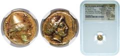Ancient Coins Greece (ancient) Mytilene Lesbos 377 BC - 326 BC EL Hekte Electrum 2.55g NGC AU Strike: 4/5 Surface: 4/5 Bodenstedt 99 HGC 6 1025 SNG von Aulock 1729 SNG Copenhagen 321