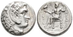 Greek Kingdom of Macedon. Alexander III 'the Great' AR Tetra. circa 310-301 BC. Head of Herakles right, wearing lion's skin / Zeus Aëtophoros seated left; 24,7 mm. 16,9 g.