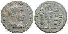 Roman Imperial Roman Imperial Coinage - Aemilianus (253) - Pisidia / Antiochia AE21 (6.05 g. 22,2 mm.) - Radiate, draped and cuirassed bust right / ANTIOCH LCO Aquila between two signa - a.VF