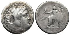 Greek LYCIA, Phaselis. (Circa 218/7-186/5 BC). In the name and types of Alexander III of Macedon. Dated CY 23 (circa 190/89 BC) AR Tetradrachm (31,6mm 16,2g) Obv: Head of Herakles right, wearing lions