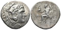 Greek LYCIA, Phaselis. (Circa 218/7-186/5 BC). In the name and types of Alexander III of Macedon. Dated CY 24 (198/7 BC). AR Tetradrachm (32,9mm 15,7g) Obv: Head of Herakles right, wearing lionskin he