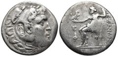 Greek LYCIA. Phaselis. (Circa 218/7-186/5 BC). In the name and types of Alexander III of Macedon. Dated CY 5 (217/6 BC) AR Tetradrachm (28,3mm 16,1g) Obv: Head of Herakles right, wearing lionskin head