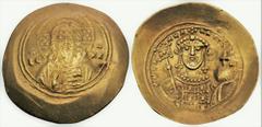 Byzantine Byzantine Michael VII Ducas. (1071-1078 AD) Constantinople EL Histamenon Nomisma (28mm, 4.32g). Obv: Facing bust of Christ Pantokrator; IC XC across field. Rev: Crowned facing bust of Michae