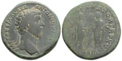 Roman Imperial Marcus Aurelius (161-180 AD) Rome AE Sestertius (32.9mm, 24.5g) Obv: IMP CAES M AVREL ANTONINVS AVG P M Laureate head of Marcus Aurelius to right, with slight drapery over his shoulders