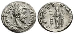 ROMAN IMPERIAL Didius Julianus. AD 193. AR Denarius (17mm, 2.99 g). Rome mint. IMP CAES M DID IVLIAN AVG, laureate head right / CONCORD MILIT, Concordia, draped, standing left, holding aquila in right