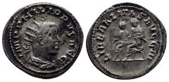 ROMAN IMPERIAL Philip II, as Augustus (AD 247-249). AR antoninianus (23mm, 4.3 g). Rome, AD 247-249. IMP PHILIPPVS AVG, radiate, draped and cuirassed bust of Philip II right, seen from behind / LIBERA