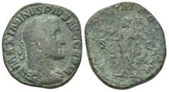 ROMAN IMPERIAL Maximinus I Thrax Sestertius, military reverse Maximinus I Thrax (235-238 AD). AE Sestertius (28mm, 18.24 g), Roma (Rome), c. 236-238 AD. Obv. MAXIMINVS PIVS AVG GERM, Laureate, draped 