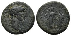 ROMAN PROVINCIAL Nero, with Agrippina II (mother of Nero) Æ (18mm, 4.6 g) of Magnesia ad Sipylum, Lydia. AD 54-59. ΝЄΡΩΝΑ ΚΑΙΣΑΡΑ, jugate busts of laureate Nero and draped Agrippina / [ΜΑΓΝΗΤΩΝ] ΑΓΡΙΠ